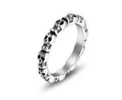 Кольцо с черепами тонкое R8025