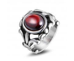 Круглый перстень с гранатом R181