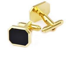 Запонки золотистые с агатом Горст ZP211