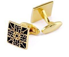 Запонки золотистые Датум эмалевые ZP212