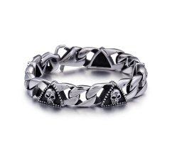 Браслет из стали с черепами SB8249