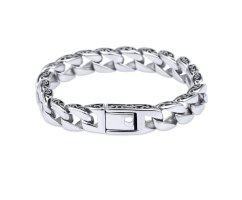 Браслет панцирного плетения из стали на кнопке SB8227