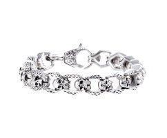 Браслет из стали с черепами SB8991