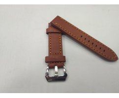 Ремешок из плотной кожи с прошивкой рыжий ST273