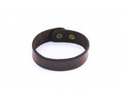 Браслет кожаный широкий коричневый QB112