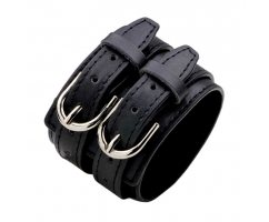 Андерсон браслет широкий из кожи черный QB221