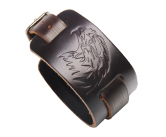 Аррано браслет широкий из кожи коричневый QB223