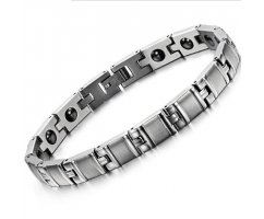 Магнитный браслет из стали серебряный WB8236