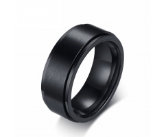 Кольцо антистресс черное матовое R139