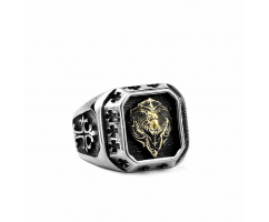 Печатка с головой льва и крестом R158