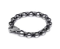 Браслет резной из стали черненный SBC204