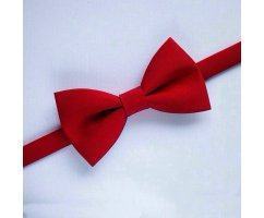 Бабочка однотонная красная BC390
