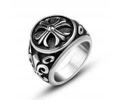 Мужская печатка c крестом из стали R4351