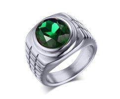 Перстень с зеленым камнем R127
