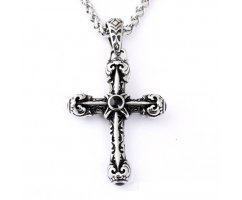 Крест стальной с эмалевой вставкой K249