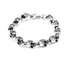 Браслет стальной из черепов SB256