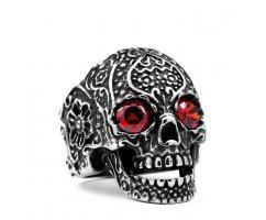 Мужская печатка с черепом и цирконами R8002