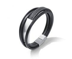 Браслет из кожи со вставкой под гравировку QB965