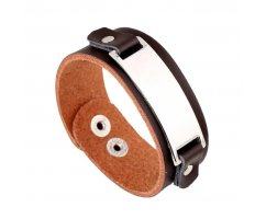 Браслет кожаный со вставкой под гравировку QB234