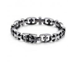 Браслет стальной с плетением из крестов SB8995