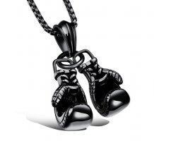 Кулон Перчатки Бокс парные черные K104