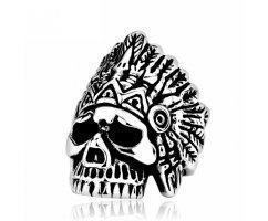 Печатка с черепом индейцем R163