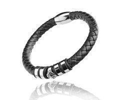 Кожаный браслет с головой льва QB039