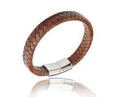 Браслет из кожи шоколадного цвета QB283