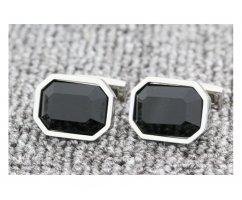 Запонки с черным камнем ZP1457