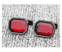 Запонки с красным камнем ZP1465