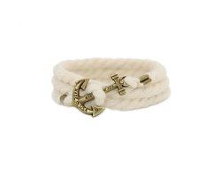 Браслет с якорем белый YBH25