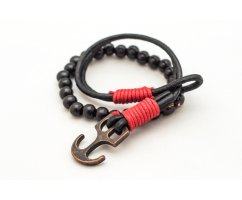 Браслет с якорем черный YB8087