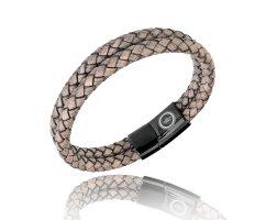Браслет из кожи серый QB261