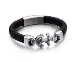 Массивный браслет с якорем YB50