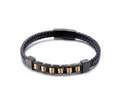Браслет из кожи со вставкой QB561