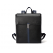 Рюкзак кожаный черно-синий SM1092