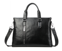 Портфель из натуральной кожи с боковой молнией SM139