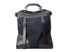 Рюкзак из кожи и канваса темно-синий SM279