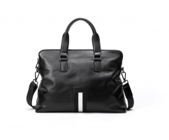 Портфель из натуральной кожи черного цвета SM9171