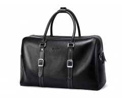 Дорожная сумка кожаная черная SM9174
