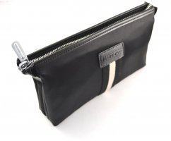 Клатч черно-белый объемный текстильный Q078