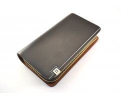 Клатч коричневый на две молнии Q083