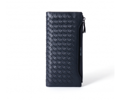 Портмоне плетеное темно-синее Q148