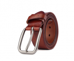 Мужской ремень из натуральной кожи для джинс светло-коричневый RB061