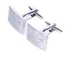 Запонки стальные с узором ZP120