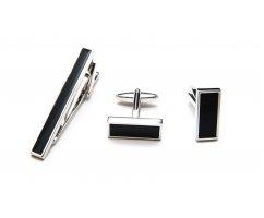 Набор запонки и зажим для галстука Блэкслайн ZK130