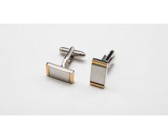 Запонки бело-золотые Ригель ZP150