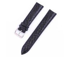 Ремешок из кожи черный фактурный ST224
