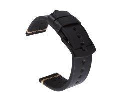 Ремешок из кожи черный быстросъемный с перфорацией ST227
