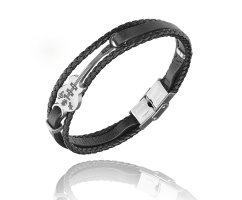 Браслет из кожи с гитарой QB860